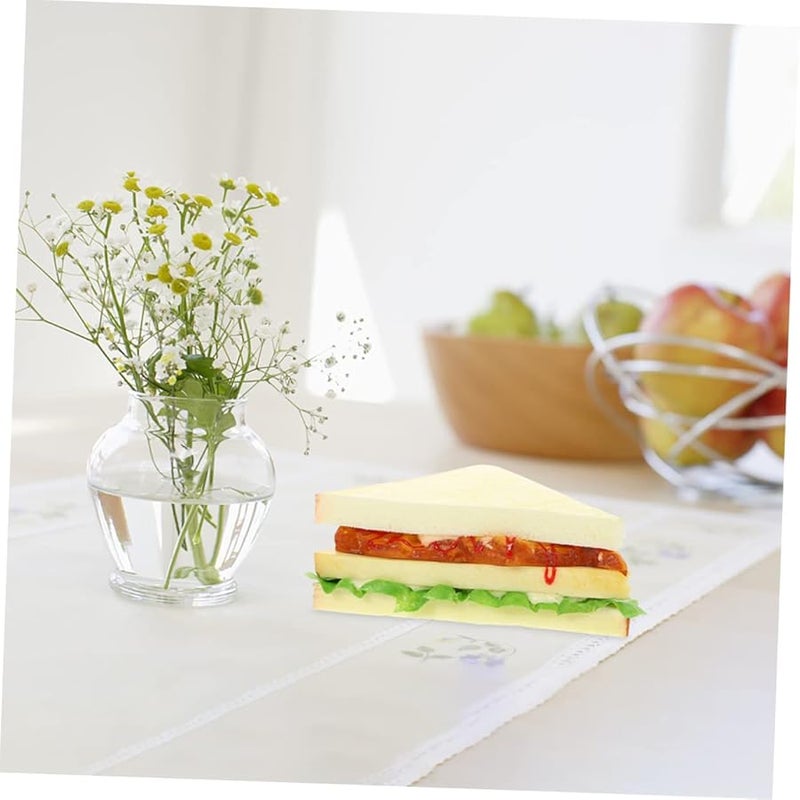 Hootnee 2pcs Fake Squishy Bread Sandwich Models Kitchen Decor Photo Props Teaching Aids - Image 5